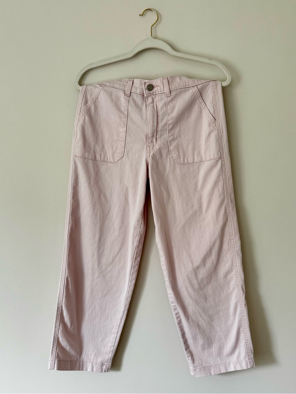 Levi’s Utility Cropped Cotton Blend Wide Leg Pants, Light Pink – Size 27 / 4